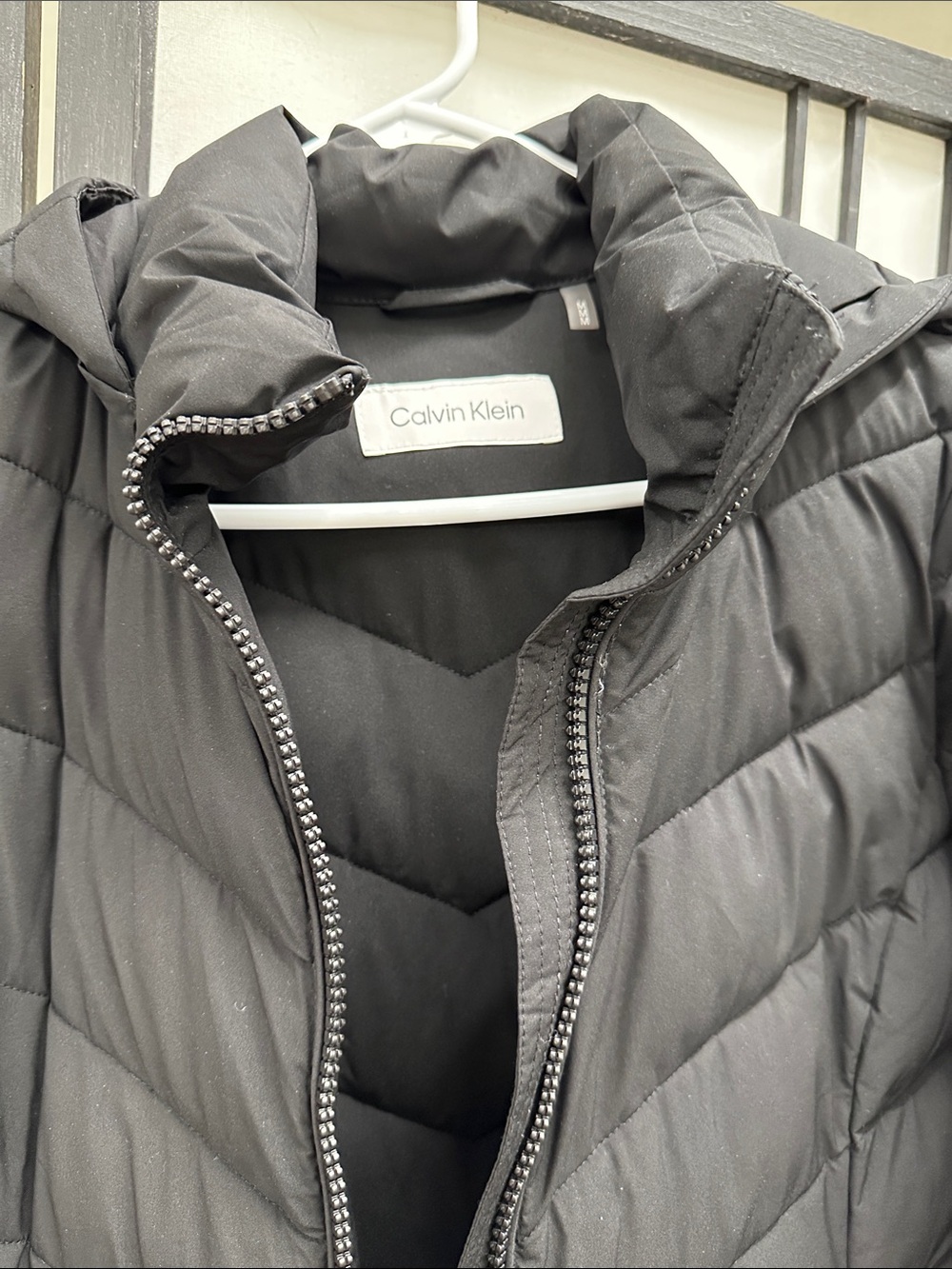 Calvin Klein Women's Black Quilted Hooded Puffer Jacket